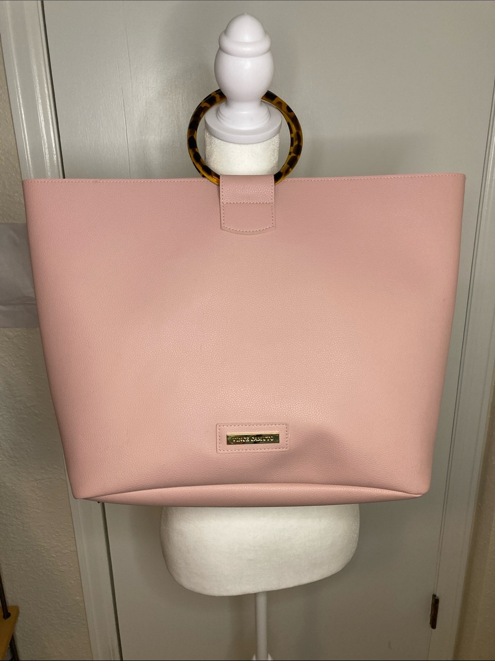 Vince Camuto Blush Tote with Tortoiseshell Ring Handle